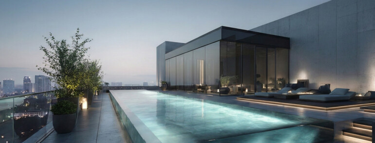 Interior design redefines luxury through architectural rooftop pools